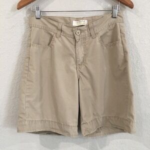 Wrangler Women Size 4 Shorts Beige Boyfriend 100% Cotton Hiking Outdoor Preppy